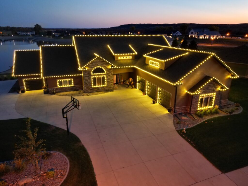 Christmas light installation by Odgers Outdoor Services