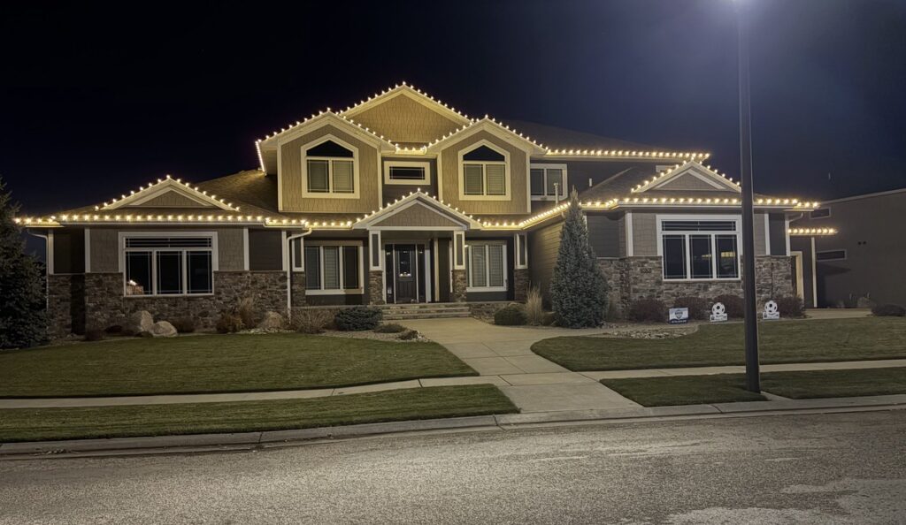 Christmas light installation by Odgers Outdoor Services
