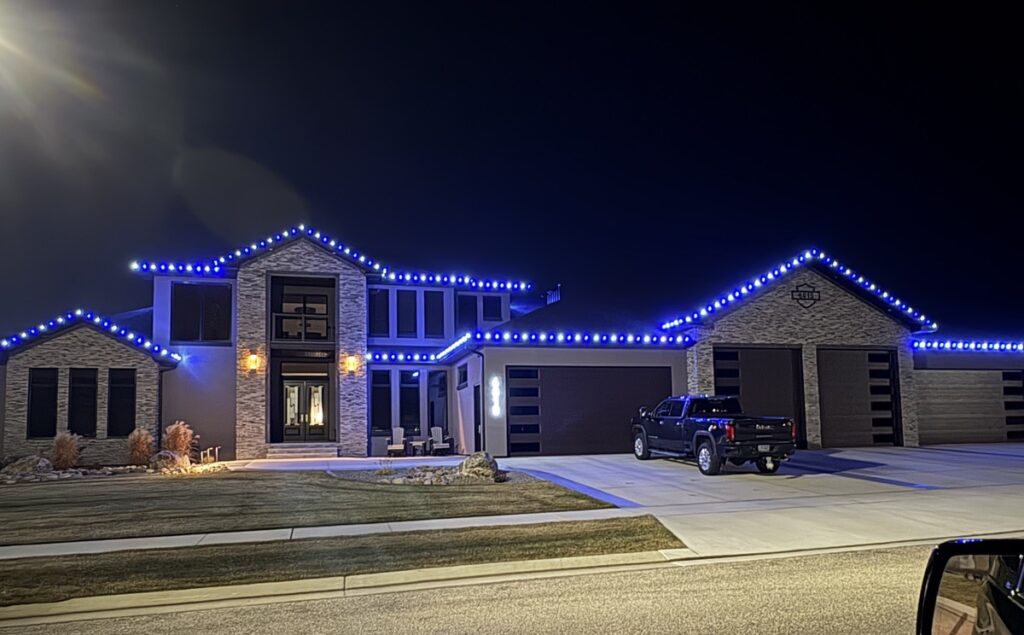 Christmas light installation by Odgers Outdoor Services