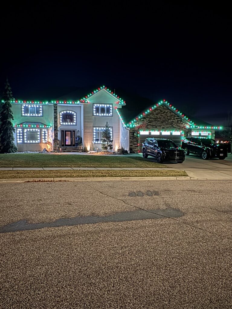 Christmas light installation by Odgers Outdoor Services